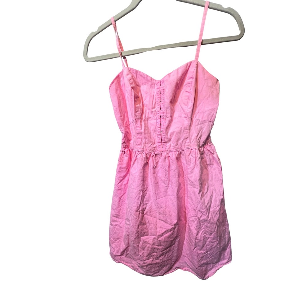 Band of‎ Gypsies Pink Cotton Mini Dress Sleeveless Summer Smocked Women's Size S